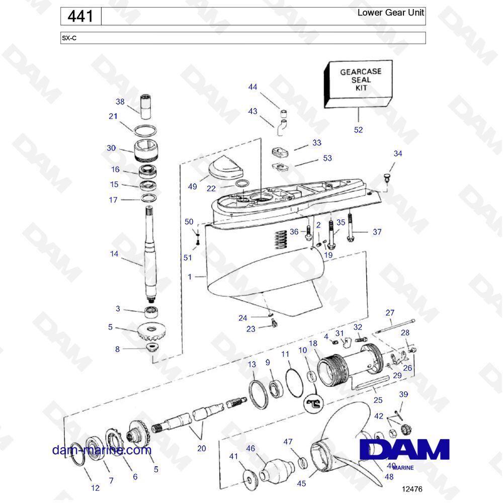 Parts and views for Volvo Penta SX-S